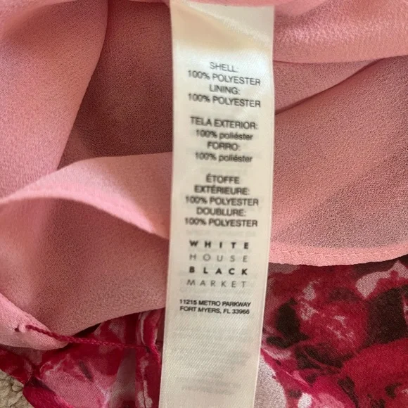 White House Black Market Pink Floral Top - Picture 4 of 5